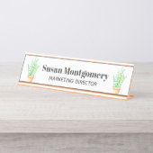 Porte-nom Pour Bureau Succulents mis en pot d'usine de serpent | (Devant)