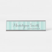 Porte-nom Pour Bureau Suite de papeterie Turquoise et gris Pastel pour f (Devant)