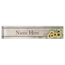Sunflowers Country Western Bureau Nom Plaque