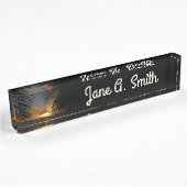 Porte-nom Pour Bureau Sunset Through Palm Fronds