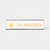 Porte-nom Pour Bureau Sunshine merci professeur moderne élégant (Devant)