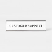 Porte-nom Pour Bureau SUPPORT CLIENTÈLE | Moderne Professionnel (Devant)
