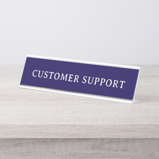 Porte-nom Pour Bureau SUPPORT CLIENTÈLE | Moderne Professionnel (Devant)