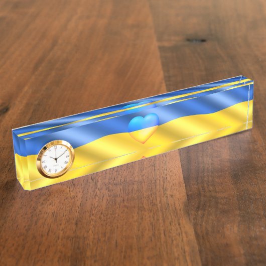 Porte-nom Pour Bureau Support Ukraine Desk Plaque ukrainienne Drapeau uk (Taille)