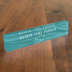 Porte-nom Pour Bureau Surveillant de piscine des vagues bleues