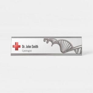 Porte-nom Pour Bureau Symbole 3D Médicale professionnel ADN croisé