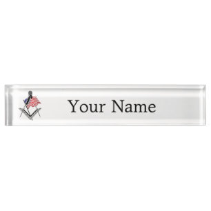 Porte-nom Pour Bureau Symbole de la franc-maçonnerie américaine