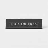 Porte-nom Pour Bureau Symbole d'Halloween noir et blanc (Devant)