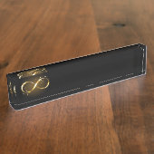 Porte-nom Pour Bureau Symbole d'infini doré (Taille)