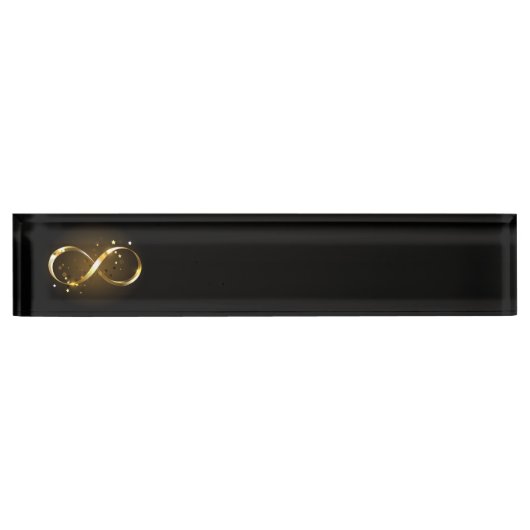 Porte-nom Pour Bureau Symbole d'infini doré (Devant)