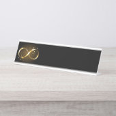 Porte-nom Pour Bureau Symbole d'infini doré (Devant)