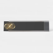 Porte-nom Pour Bureau Symbole d'infini doré (Devant)