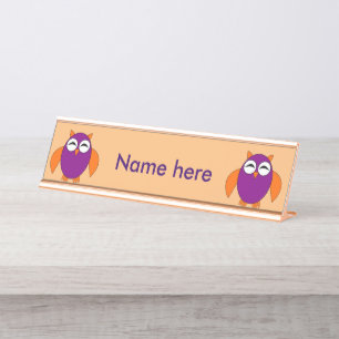 Porte-nom Pour Bureau Symbole du bureau personnalisé de la chouette d'Ha
