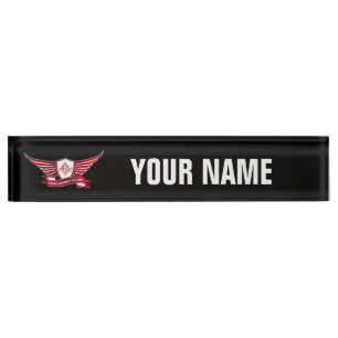 Porte-nom Pour Bureau Symbole et bouclier de franc-maçonnerie