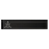 Porte-nom Pour Bureau Symbole franc-maçonnerie (Devant)
