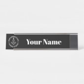 Porte-nom Pour Bureau Symbole franc-maçonnerie (Devant)