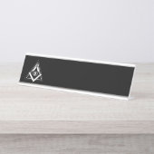 Porte-nom Pour Bureau Symbole franc-maçonnerie (Devant)