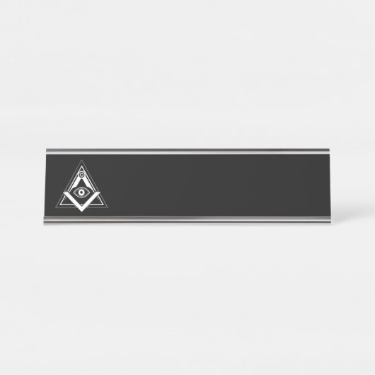 Porte-nom Pour Bureau Symbole franc-maçonnerie (Devant)