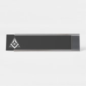 Porte-nom Pour Bureau Symbole franc-maçonnerie (Devant)