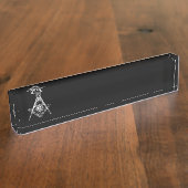Porte-nom Pour Bureau Symbole franc-maçonnerie (Taille)