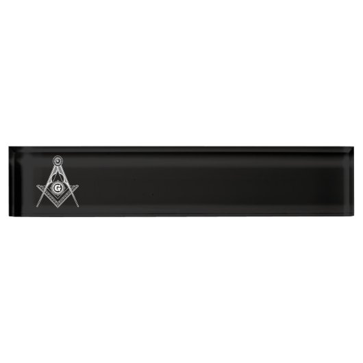 Porte-nom Pour Bureau Symbole franc-maçonnerie (Devant)