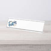 Porte-nom Pour Bureau Symbole infini de papillons Morpho bleus (Devant)