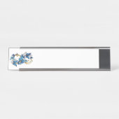 Porte-nom Pour Bureau Symbole infini de papillons Morpho bleus (Devant)