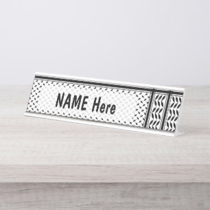 Porte-nom Pour Bureau Symbole Keffiyeh de la Palestine Motif de résistan