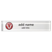 Porte-nom Pour Bureau Symbole médical vétérinaire (Devant)