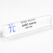 Porte-nom Pour Bureau Symbole Pi bleu brillant