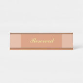 Porte-nom Pour Bureau Symbole réservé en terre cuite et or (Devant)