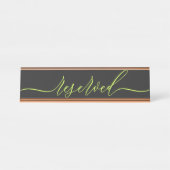 Porte-nom Pour Bureau Table de script Cyber Lime Jet Black réservée (Devant)