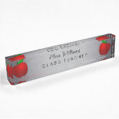 Porte-nom Pour Bureau Tableau noir propre rouge d'Apple de professeur