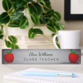 Porte-nom Pour Bureau Tableau noir propre rouge d'Apple de professeur