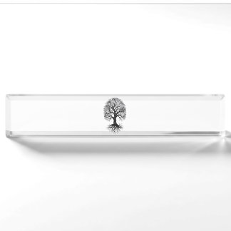 Porte-nom Pour Bureau Tablette nominative de bureau Tree of Life Zen