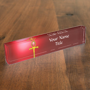 PORTE-NOM POUR BUREAU TALISMAN ROUGE,