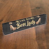 Porte-nom Pour Bureau Talons hauts élégants de parties scintillantes (Taille)