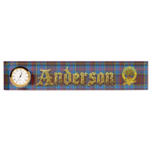 Porte-nom Pour Bureau Tartan et motif de clan d'Anderson
