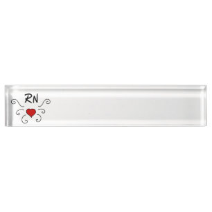 Porte-nom Pour Bureau Tatouage d'amour d'infirmière de RN