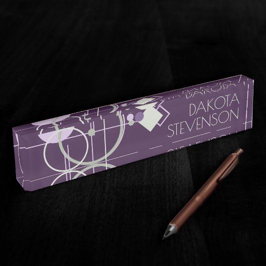 Porte-nom Pour Bureau Tattoos | Marque Bohémienne violet verte