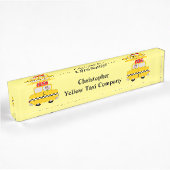 Porte-nom Pour Bureau Taxi jaune