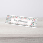 Porte-nom Pour Bureau Teacher Doodle Icon Fun (Devant)