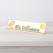 Porte-nom Pour Bureau Teacher Educator Classroom Dinosaur (Devant)