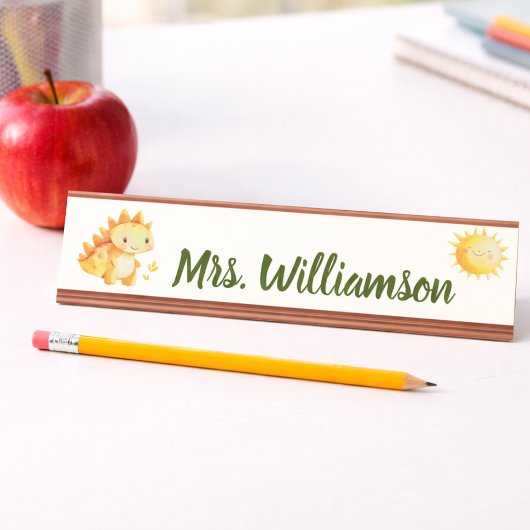Porte-nom Pour Bureau Teacher Educator Classroom Dinosaur