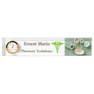 Porte-nom Pour Bureau Technicien en pharmacie Acrylique