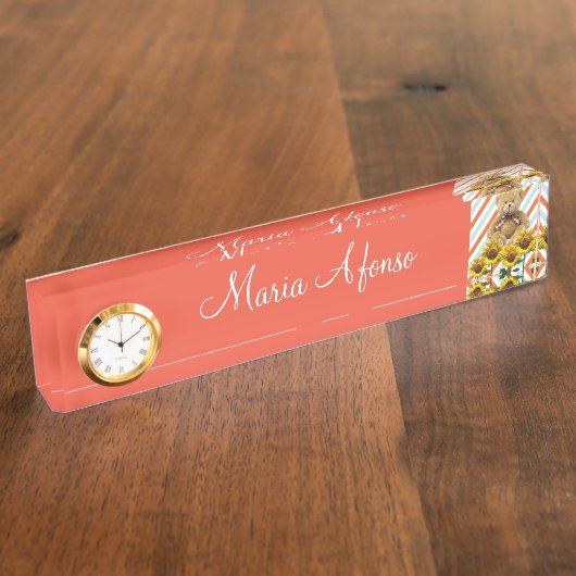 Porte-nom Pour Bureau Teddy Teddy Bear Desk Plaque d'identification (Taille)