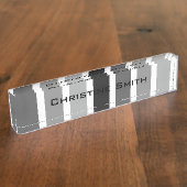 Porte-nom Pour Bureau Teintes gris argenté (Taille)