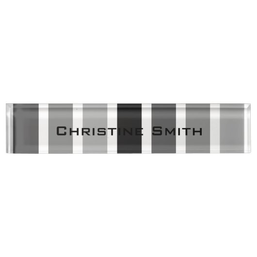 Porte-nom Pour Bureau Teintes gris argenté (Devant)