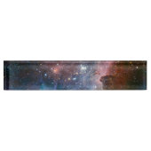 Porte-nom Pour Bureau Télescope Nebula Hubble Carina Rouge et Bleu (Devant)