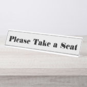 Porte-nom Pour Bureau Téméraire, Attraper les yeux "S'il vous plaît pren (Devant)